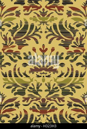 Hand drawn seamless feuillage stylisé fond damassé rayé vecteur pour des invitations, cartes de vœux, page web, trames, Illustration de Vecteur