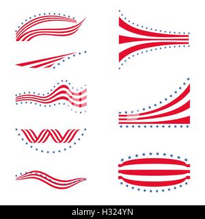 USA drapeau étoiles rayures logo design elements Illustration de Vecteur