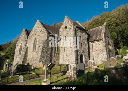 Église paroissiale de Saint,St Ismaël,au dessus,Rivière Towy Tywi, estuaire près de Ferryside, Carmarthenshire, Pays de Galles, Royaume-Uni Banque D'Images