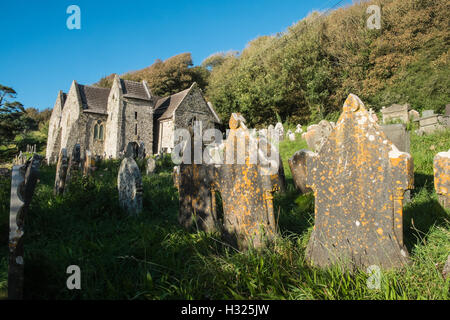 Église paroissiale de Saint,St Ismaël,au dessus,Rivière Towy Tywi, estuaire près de Ferryside, Carmarthenshire, Pays de Galles, Royaume-Uni Banque D'Images