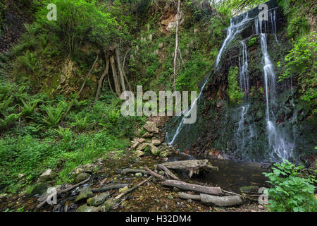 Cascade Picchio ou Tina Bautina chute près de Biella, Piémont, Italie. Banque D'Images