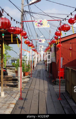 GEORGETOWN, Penang, Malaisie - 18 avril 2016 : La Jetée de Lee est un petit village construit sur l'eau par les Chinois dans le clan Lee 19 Banque D'Images