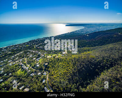 Des images aériennes prises à partir de la péninsule de Mornington, Arthurs Seat. Melbourne, Victoria, Australie Banque D'Images