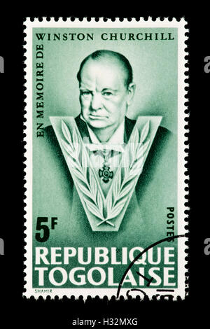 Timbre-poste du Togo Représentant Sir Winston Churchill. Banque D'Images