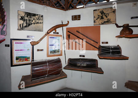 Instruments de musique tribale, Santo Musée Tribal, Dadra et Nagar Haveli, Inde Banque D'Images