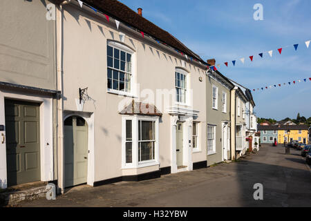 Chalets sur la rue Ville, Thaxted, Essex, UK Banque D'Images