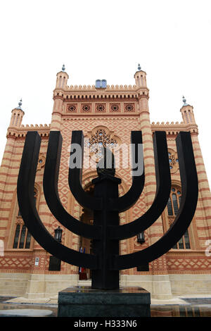 Le Temple choral est une belle synagogue du 19e siècle à Bucarest, Roumanie. Banque D'Images