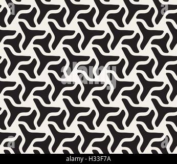 Seamless Vector Triangle arrondi noir et blanc motif de formes Illustration de Vecteur