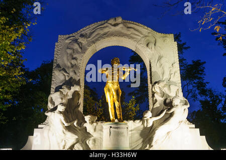 Wien, Vienne : Monument de Johann Strauss le jeune à city park, 01, Wien, Autriche. Banque D'Images