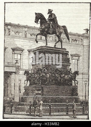 RAUCH'S STATUE DE Frédéric le Grand, BERLIN - de 'Cassell's Illustrated Histoire universelle" - 1882 Banque D'Images