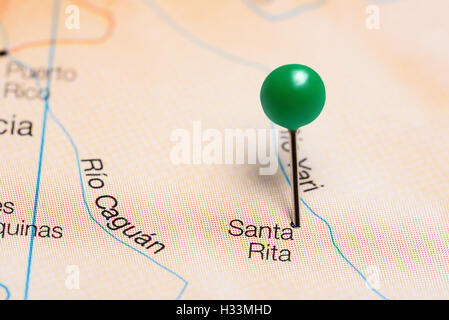 Santa Rita épinglée sur une carte de la Colombie Banque D'Images