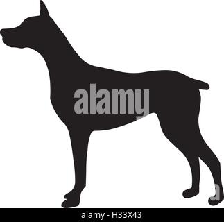 Chien Noir, silhouette vector illustration isolé. Illustration de Vecteur