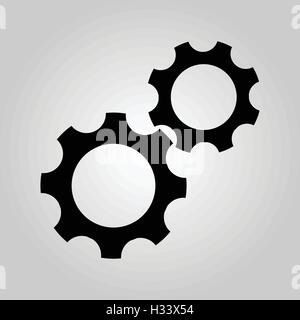 Icône de l'engrenage avec vintage background, vector illustration. Illustration de Vecteur