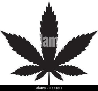 Feuille de cannabis marijuana. L'icône du symbole de la feuille d'illustration vectorielle. Illustration de Vecteur