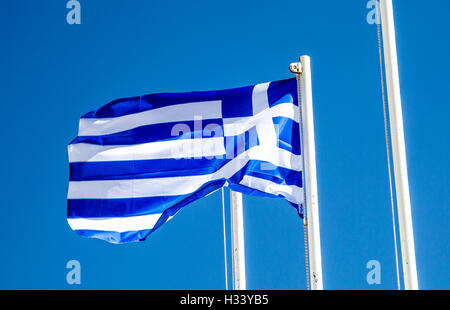 Le drapeau national grec Grèce Banque D'Images