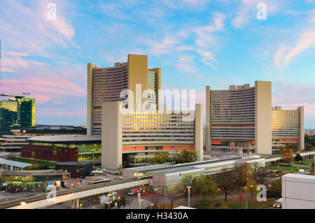 Wien, Vienne : Vienna International Centre (UNO City), 22, Wien, Autriche. Banque D'Images