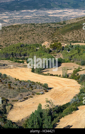 Monastère Notre Dame de Valentuñana, Sos del Rey Católico, Zaragoza, Aragon, Espagne, Europe. Banque D'Images