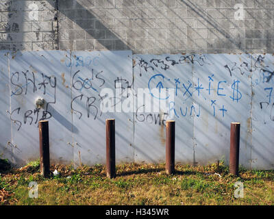 Gangs Crips et graffiti marquages en Detroit, Michigan, USA Banque D'Images