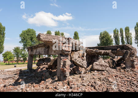 Ruines d'Bireknau Camp de concentration, Pologne Banque D'Images