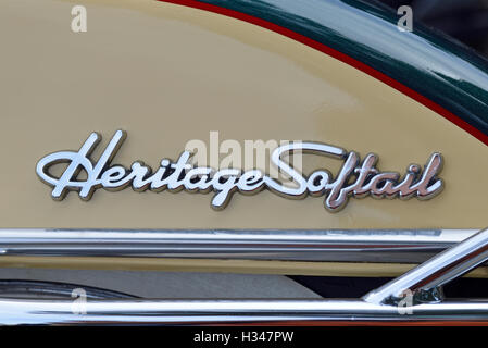 Harley-Davidson Heritage Softail de badge Banque D'Images