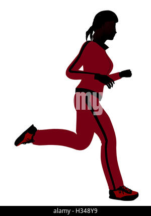 Female Jogger Illustration Silhouette Banque D'Images