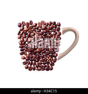 Tasse de café fait à partir de grains de café réel Banque D'Images