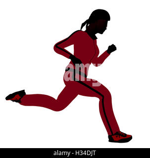 Female Jogger Illustration Silhouette Banque D'Images