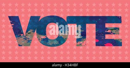 Vecteur numérique avec élection vote et étoiles, style plat Illustration de Vecteur