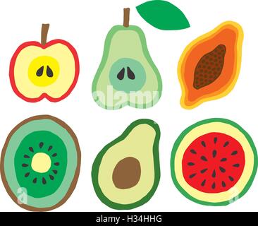 Mise à fruit vecteur coloré Illustration de Vecteur