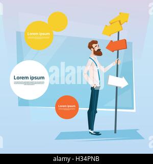 Businessman Choisir Path Chemin Panneau Road Illustration de Vecteur