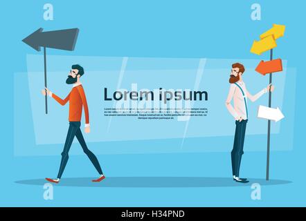 Les gens d'affaires choisir Path Chemin Panneau Road Illustration de Vecteur