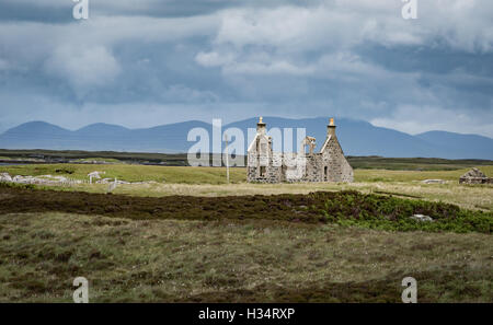 Maison abandonnée, North Uist, Hébrides extérieures, en Écosse Banque D'Images