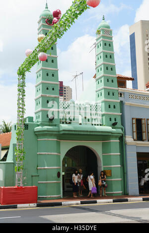 Masjid Jamae Chulia (mosquée) dans la région de North Bridge Road, Chinatown, Singapour Banque D'Images