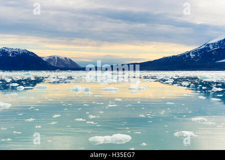 Dans glacier Lilliehook fjord Lilliehook, une direction générale de l'île de Spitsbergen, Fjord, archipel du Svalbard, Norvège, de l'Arctique Banque D'Images