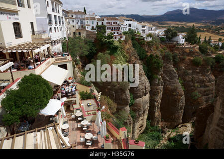 L'Andalousie, espagne. Une vue générale de Ronda's Cliff à Malaga. Pako Mera Banque D'Images