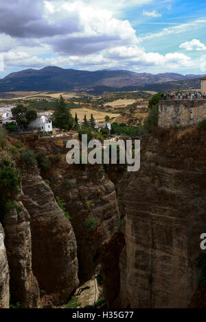 L'Andalousie, espagne. Une vue générale de Ronda's Cliff à Malaga. Pako Mera Banque D'Images