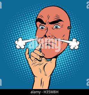 Masque de visage en colère d'un homme Illustration de Vecteur