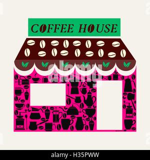 Café tendance et coffee house - Illustration d'arrière-plan Illustration de Vecteur