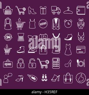 Shopping et de détail relatifs icons set Illustration de Vecteur