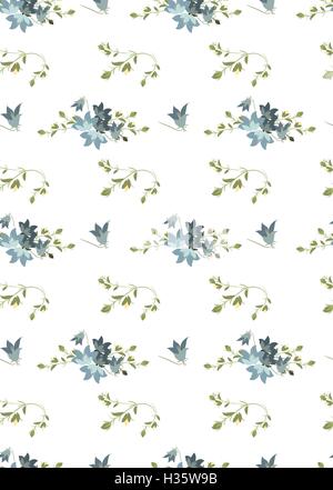 Harebell Floral background vintage retro Illustration de Vecteur