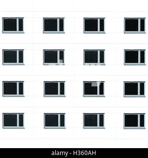 Bâtiment résidentiel moderne windows background. Photo carré monochromatique Banque D'Images