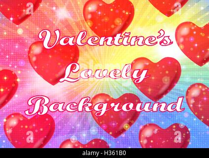 Valentine avec des coeurs Illustration de Vecteur