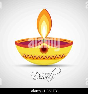 Fête des lumières de la Deepavali. Happy Diwali résumé fond. Vector illustration de Diya design pour votre lampe à huile Illustration de Vecteur