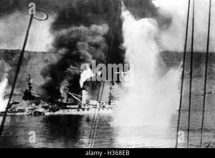 Naufrage de la flotte française à Mers el Kebir, - - 1940 Banque D'Images