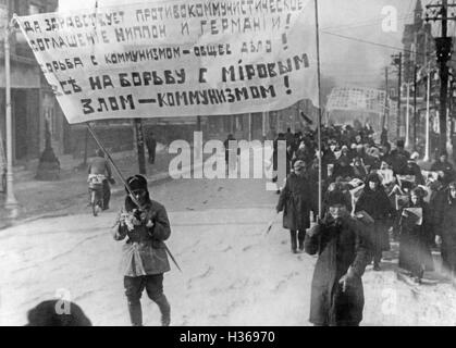 Les émigrants russes en Mandchourie, 1936 Banque D'Images