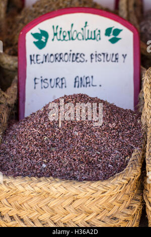 Des paniers en osier, Frais de guérison des herbes médicinales en peluche Banque D'Images