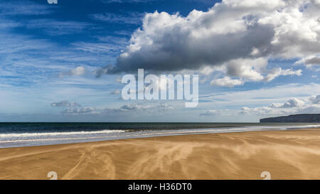 Du sable sur la plage de Hunmanby, Yorkshire du Nord Banque D'Images