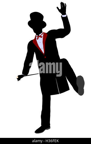 Magicien mâle Silhouette Illustration Banque D'Images