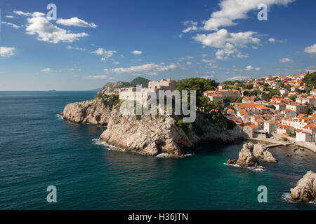 Fort Lovrijenac, gardant les approches du nord de la ville, des murs de la ville, Dubrovnik, Croatie Banque D'Images