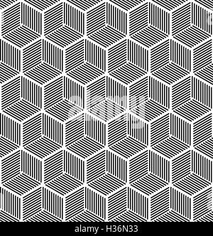 Modèle de cube transparent ligne hexagonal Illustration de Vecteur